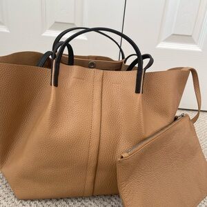 ALL SAINTS LEATHER EAST-WEST TOTE BAG